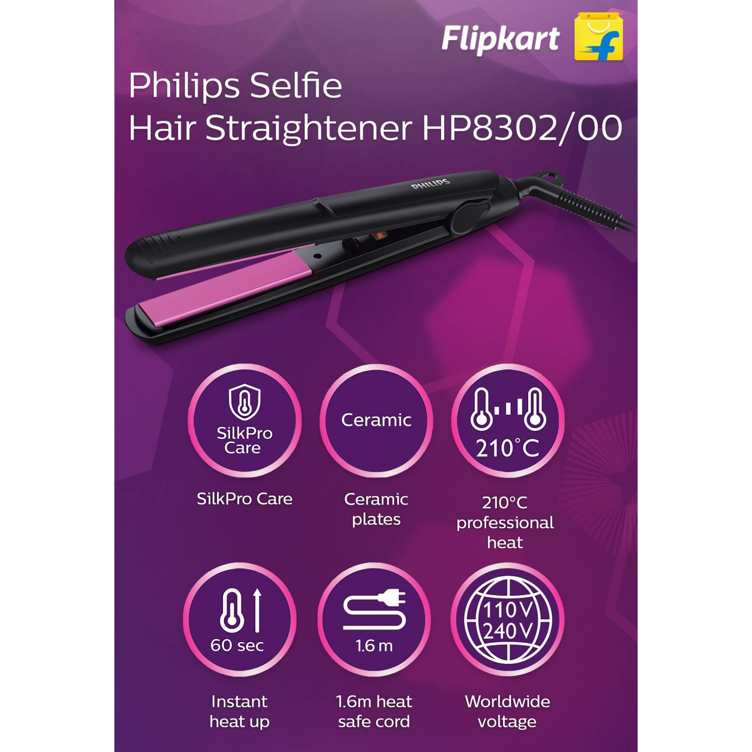 Philips selfie outlet hair straightener